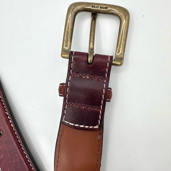 Orvis Men’s Woven Canvas & Leather Belt w/ Blue Stripe - Picture 11 of 11